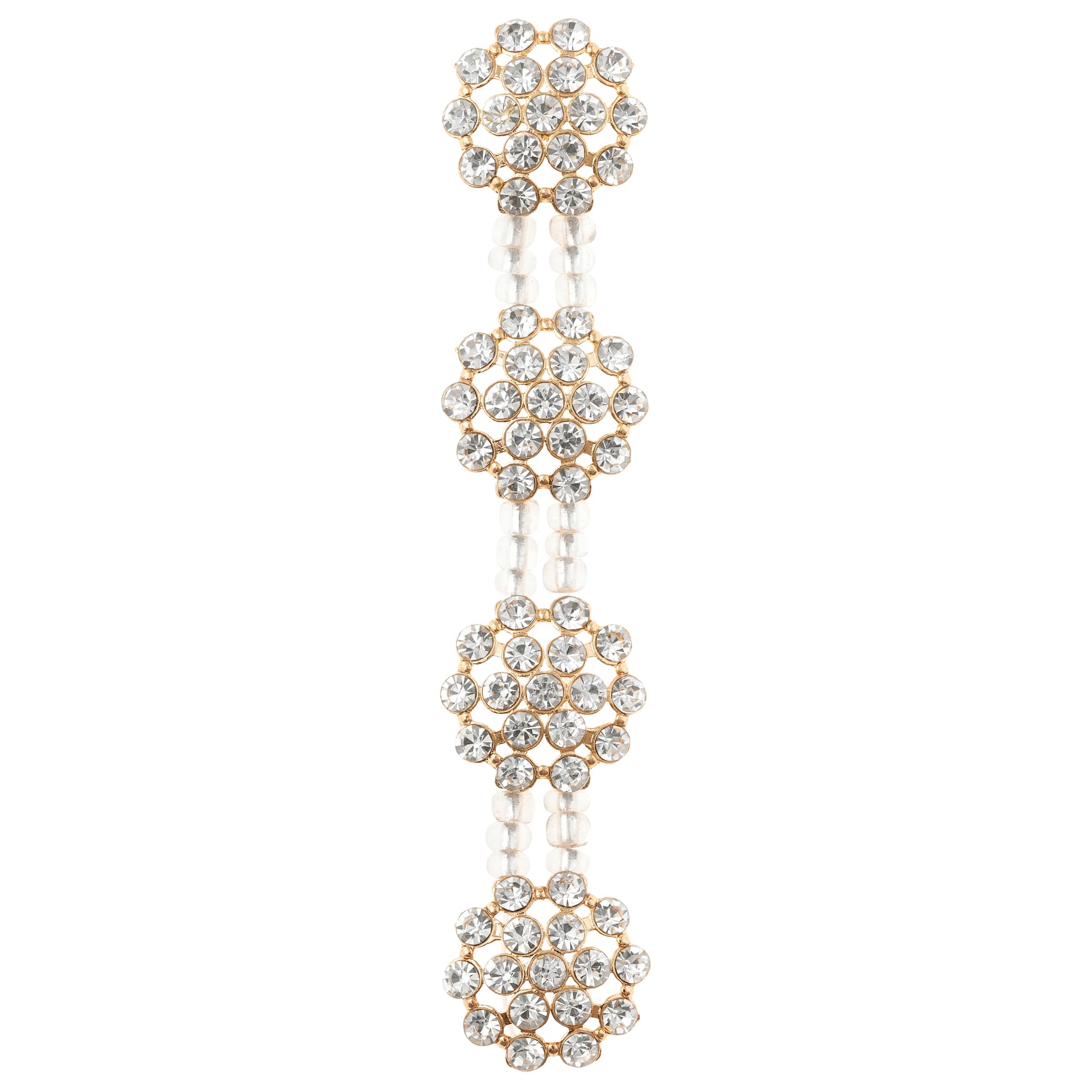 Crystal & Brass Glass & Metal Slider Beads, 19mm by Bead Landing™
